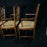 Set of Four Walnut Italian Carved Wood Rush Seat Chairs